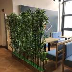 Vrijstaande scheidingswand ruimteverdeler van kunstmatige bamboe, dek, terras, tuin, binnenplaats, decor, planten, binnen- en buitenbarrière en ornamenten (kleur: 1,5 m, afmetinge