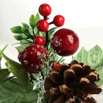 6 x decoratieve maretak, decoratieve maretakjes om op te hangen, decoratieve takken als knutselbenodigdheden, verfraait geschenken en potpourris (6 stuks - rood + groen + wit)