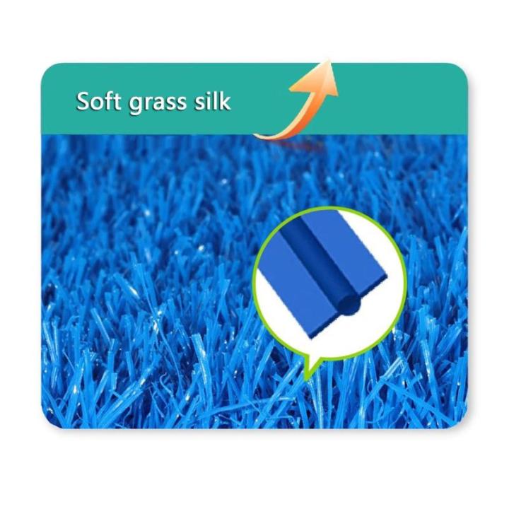 Kunstrasen, Blauer Kunstrasen, leicht zu reinigen, Kunstrasen, Haustierteppich, 2 cm Florhöhe, für Garten- und Rasenlandschaften im Freien (200 x 200 cm)
