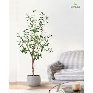 120cm künstliche Olivenbäume, nur für den Innenbereich mit lebendigem Stamm, verstellbarem Zweig und prallen Oliven, deko für Büro, Laden, Wohnung und Party