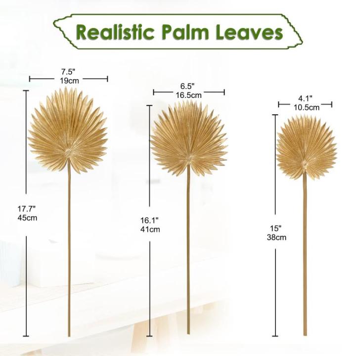 Set van 2 kunstpalmbladeren kunstplant palm PU kunstbladeren met buigzame stee decoratie kunstplant voor huis tuin feest kantoor decoratie bloemenversiering