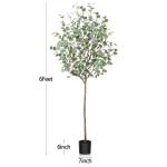 Eucalyptus Kunstplant, 180 cm, eucalyptus, decoratie voor binnen en buiten, moderne decoratie, , plastic planten in pot, voor thuis, slaapkamer, kantoor, tuin (1 stuks)