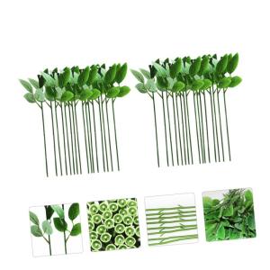 160 STK Rosenstiel künstliche blüten Artificial blumenstecker künstlicher Pflanzenstamm künstliche Blumenstiele künstliche Rosen bastelt Blumendraht DIY-Material Kunststoff