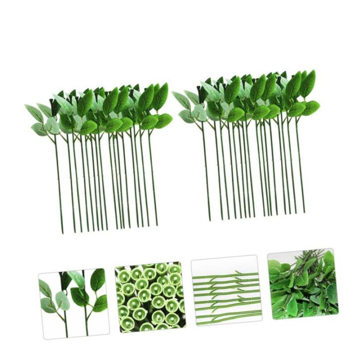 160 STK Rosenstiel künstliche blüten Artificial blumenstecker künstlicher Pflanzenstamm künstliche Blumenstiele künstliche Rosen bastelt Blumendraht DIY-Material Kunststoff