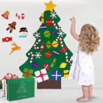 Vilten Kerstboomset, doe-het-zelf vilten kerstboomset, vouw, vilt, kerstboom, decoratie, doe-het-zelf vilten decoratie, kerstboom voor kinderen, met afneembare hangende ornamenten 