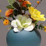 Kunstblumen Schlichter, moderner künstlicher Zen-Blumenstrauß – leichte, luxuriöse Dekoration in Keramikvase, 22 x 57 cm für Wohnzimmer, Veranda für jeden Anlass
