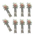 6 Stück Hochzeitszeremonie Ornamente Raffinierte Stuhlverzierungen Mit Künstlichen Blumen Kirchenbänken Blumen
