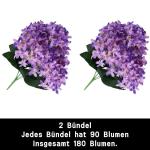 Boeket van kunstbloemen, 180 bundels, kunstbloemen, struiken, kunstbloemen, kunstmatige decoratie voor thuis, kantoor, buiten, tuin, outdoor, balkon, 1105