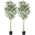 Kunstmatige olijfboomplanten, 180 cm, nep tropische plastic plant, perfecte grote planten in pot, voor binnen en buiten, huis, kantoor, tuin, moderne decoratie, housewarming cadeau