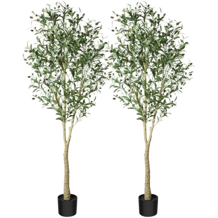 Kunstmatige olijfboomplanten, 180 cm, nep tropische plastic plant, perfecte grote planten in pot, voor binnen en buiten, huis, kantoor, tuin, moderne decoratie, housewarming cadeau