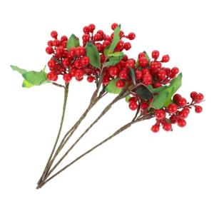 5st Künstliche Beeren Gefälschte Beerenpflücker Artificial Pine Branches Künstliche Zweige Falsches Beerenspray Kranz Beeren Blumendekorationen Blumenarrangement Beeren Plastik