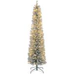 Kunstkerstboom, 210 cm met 180 ledlampen, 405 takken, opvouwbare standaard, voor kerstfeest, binnen, groen + wit