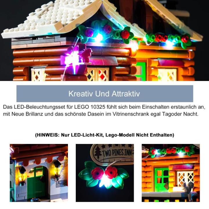 Ledlichtset compatibel met Lego Alpine Lodge (geen model), decoratieverlichtingsset voor Icons 10325 Almhut, creatief speelgoed, update versie