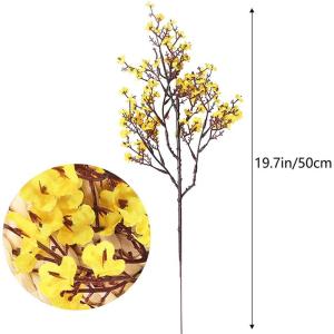 Falsche Blumen, Realistische Blumenarrangements, Baby Breath Seide mit Langen hohen Stiel Europäische Kunst Dekor gefälschte Blumen natürliche Gypsophila Zweige(Yellow)