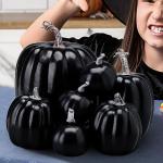Herbstkürbisse, 7 Stück Künstliche Kürbisse, Schaumstoff, Herbstkürbis für Ernte, Herbs_t, Tisch, Zuhause, Garten, Erntedankfest, Halloween, Party-Dekoration
