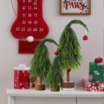 Kleiner Weihnachtsbaum 30 cm/45 cm/60 cm Christbaumschmuck, Bezaubernder Christbaumschmuck mit krummem Hals, künstlicher Mini-Weihnachtsbaum für Weihnachten, Festliche Feiertage,