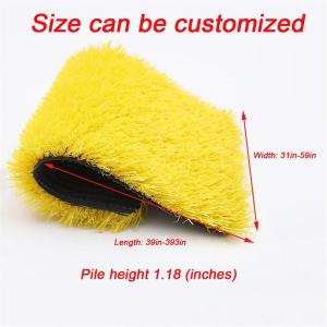 Kunstrasen, Kunstrasen, 2,5 cm Florhöhe, Grasteppich mit Entwässerungslöchern, Kunstrasenmatte, verschleißfeste, rutschfeste Gartenrasenrolle für Haustierspielplätze (Farbe: 