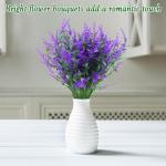 Kunstplanten, bloemen, in pot, net echt uv-bestendig, 10 bundels , , balkonplanten, struiken, decoratie, kunstbloem, lavendel voor tafel, huis, tuindecoratie