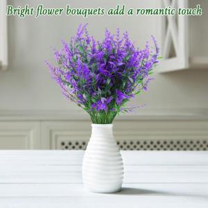 Kunstplanten, bloemen, in pot, net echt uv-bestendig, 10 bundels , , balkonplanten, struiken, decoratie, kunstbloem, lavendel voor tafel, huis, tuindecoratie