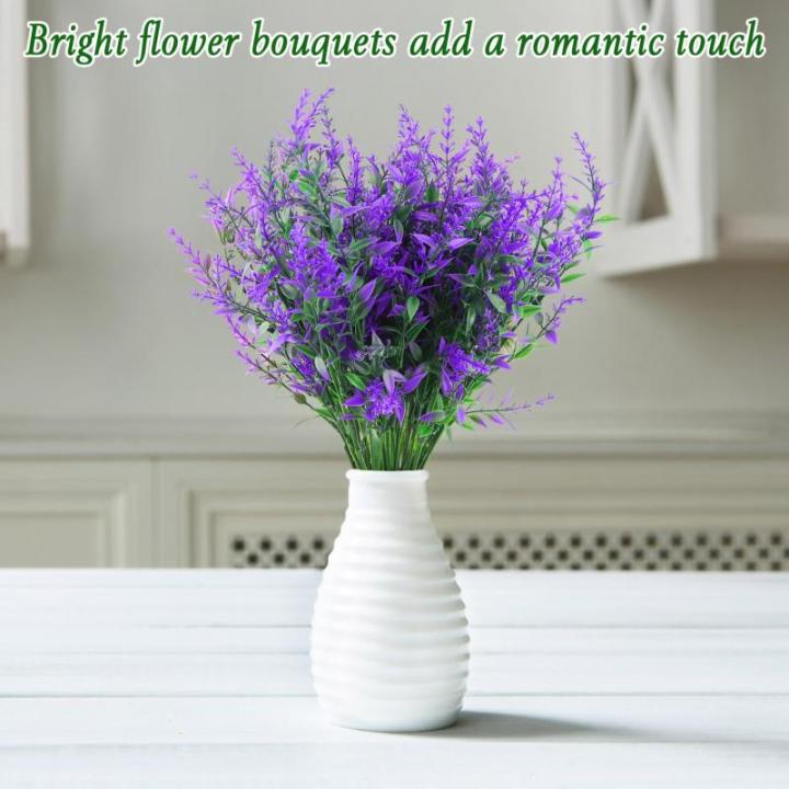 Kunstplanten, bloemen, in pot, net echt uv-bestendig, 10 bundels , , balkonplanten, struiken, decoratie, kunstbloem, lavendel voor tafel, huis, tuindecoratie