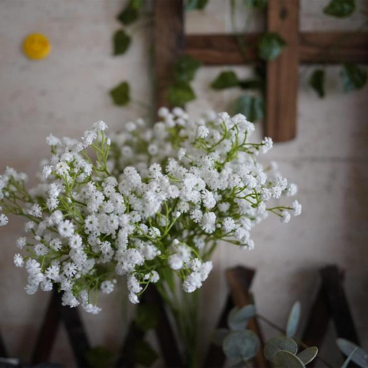 Kunstmatige sluierkruid, 12 witte boeketten kunstgypsophila boeketten bloemenarrangement decoratie