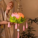 Künstliche handgehaltene Blumenkerzenlichter,Blumenkerzenlampe für das Mondfest und die asiatische Hochzeitsdekoration