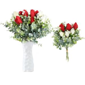 Kunstblumenstrauss Künstliche Tulpen Realistische Tulpe mit Weichem Stiel Elegante Blumendekoration für Brautsträuße Haus Party Büro DIY Blumenarrangements 1707