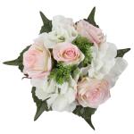 Kunstbloemen kunstboeket kunstplant bloemstukken set van 2 hortensia rozenboeket hoogte 30 cm decoratieve plant voor arrangementen feestdag tafel of bruiloft