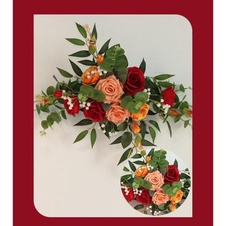 Hängende Blumen for Die Eröffnungszeremonie, Bühne Und T-Bühne Fertiges Blumenarrangement, Willkommensschild Und Hängende Blumen Auf Der Plakatwand(Roze)