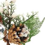 6 x decoratieve maretak, decoratieve maretakjes om op te hangen, decoratieve takken als knutselbenodigdheden, verfraait geschenken en potpourris (6 stuks - wit + goudkleurig)