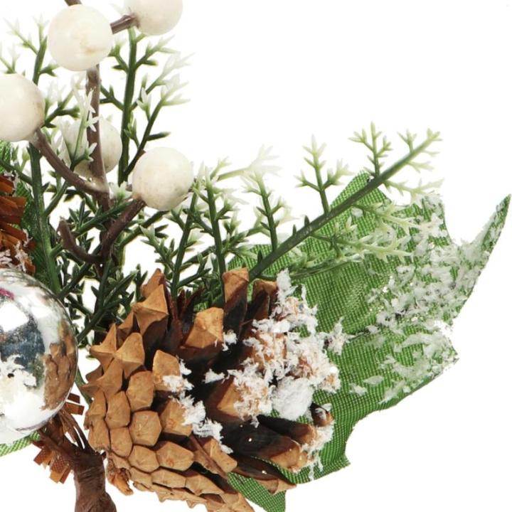 6 x decoratieve maretak, decoratieve maretakjes om op te hangen, decoratieve takken als knutselbenodigdheden, verfraait geschenken en potpourris (6 stuks - wit + goudkleurig)