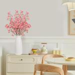 4 stuks kunstkersenbloesem, takken, roze perzikbloemen, 100 cm, kunstbloemen, bulk, lente, zijden bloemen, planten, bundel, lange stelen voor bruiloft, feest, tafel, vaas, decorati