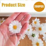 Kunstmadeliefjes, 200 stuks, bloemenboeketten, decoratie, , decoratie voor feestjes, bruiloften, knutselen, decoratie, handwerk, wit