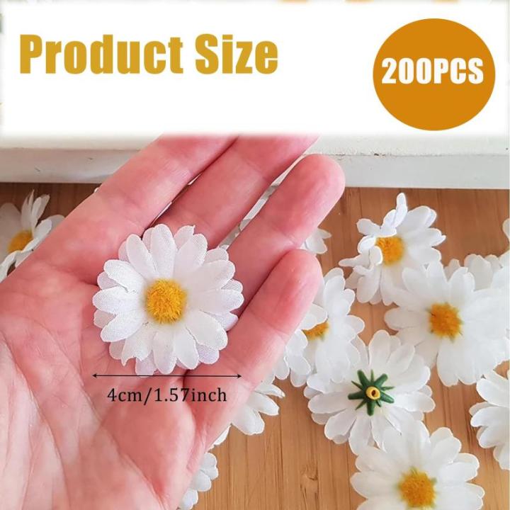 Kunstmadeliefjes, 200 stuks, bloemenboeketten, decoratie, , decoratie voor feestjes, bruiloften, knutselen, decoratie, handwerk, wit