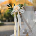 Künstliche Stuhllehne, Blumenarrangement, mehrfarbig, für den Außenbereich, Hochzeit, Stuhl, Dekoration, Hochzeitsdekoration