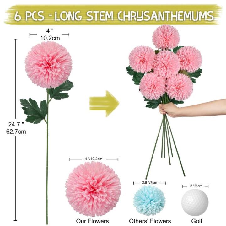10 cm grote kunstbloem hortensia met 63 cm lange steel, 6 stuks roze kunstmatige hortensia bloemen, kunststof bloemen hortensia voor woondecoratie, kantoor, tuin party deco, bruilo