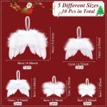 10 stuks kerstengelenvleugels, witte kerstboomversiering, kerstversiering, witte engelenvleugels, kerstversiering voor kerstfeest, decoratie, doe-het-zelf handwerk