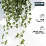 Ivy Kunstplant - 12 stuks klimopslinger in set incl. kabelbinders - lengte elk 2,15 m - kunstplant decoratie voor muur, balkon en tuin