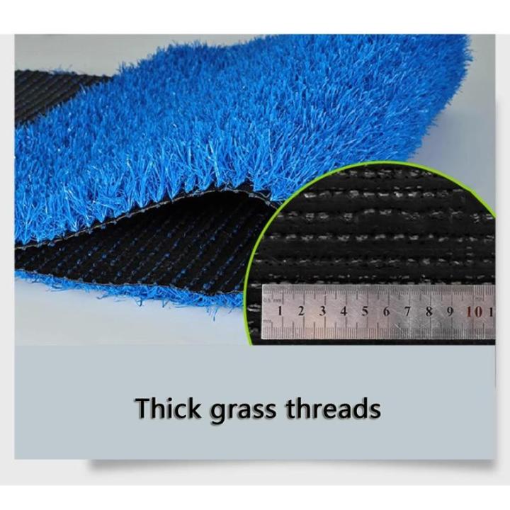 Kunstrasen, Blauer Kunstrasen, leicht zu reinigen, Kunstrasen, Haustierteppich, 2 cm Florhöhe, für Garten- und Rasenlandschaften im Freien (79 x 40 Zoll)