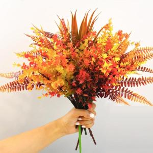 9 bundels kunstherfstbloemen decoratie kunstplant herfst planten kunstboeket herfst perzische bladeren eucalyptus indoor outdoor Kerstmis bruiloft party huis tuin decoratie