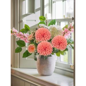 10 cm grote kunstbloemen hortensia met 63 cm lange steel, 6 stuks roze kunstmatige hortensia bloemen, kunststof bloemen hortensia voor bruiloftsdecoratie, woondecoratie, kantoor, t