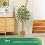 Kunstmatige olijfboom plant 120 cm nep vormgesneden zijden boom, perfecte in pot voor binnen en buiten
