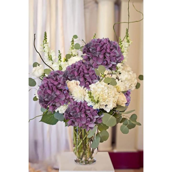 2 stuks hortensia's kunstbloemen, paars, Ø 19 cm, kunstbloemen als echt voor bruidsboeketten, huis, kantoor, hotel, feestdecoratie, middenstukken, bloemstukken
