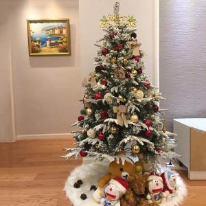Weihnachtsbaum, Weihnachtsbäume, Ausverkauf, künstlicher, Flauschiger Weihnachtsschmuck aus Flock mit Ständer aus Metallkiefer (Farbe: Kiefer, Größe: 7 Fuß/210 cm) (Kiefer 8 