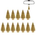 12 Stück Weihnachtsbaum Klein, Weihnachtsbaum Deko Künstlich Klein Bereifte Zeder, Winterschmuck, Tisch Modell Bäume, Kleine Sisalbäume Für Weiße Weihnachts Dekoration