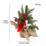 Mini-Weihnachtsbaum, 30,5 cm, künstlicher kleiner Weihnachtsbaum mit Jute-Basis, Tisch-Weihnachtsbaum, Kiefernbaum, für Innenbereich, Heimdekoration, Urlaubsdekoration (A)