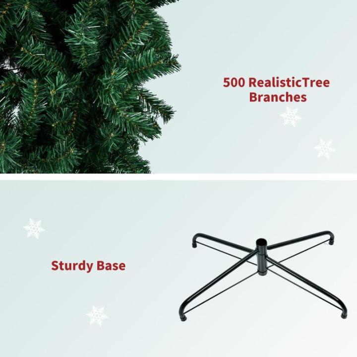 Kerstboom met 1200 takpunten, 1,8 meter lange kunstkerstboom met metalen opvouwbare basis, eenvoudig te monteren, volledige kerstboom voor kantoor, thuis, feestdecoratie