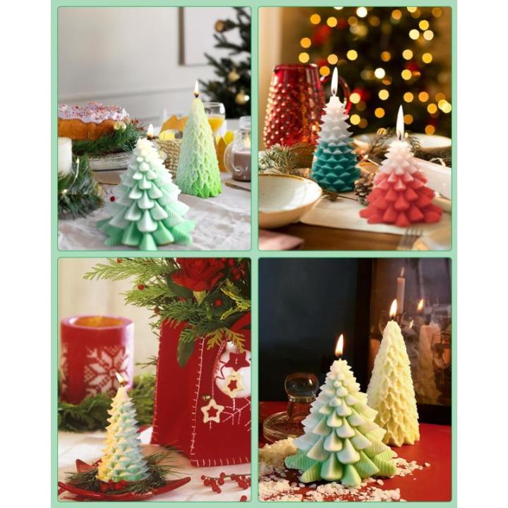 3 stuks kerstkaars mal siliconen, kerstboom kaars mal, DIY siliconen mal, kaars siliconen voor DIY geurkaars, kaars voor het gieten van kerstboom, kaars voor kerstdecoratie