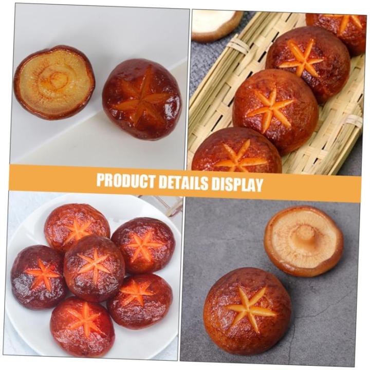 5 Stück Simulierte Shiitake Pilze Foto Pilzmodell Kleiner Gefälschter Pilz Simulationspilz Desktop Pilzmodell Pilz Dekor Simulierte Foto Requisite PVC Dunkelbraun