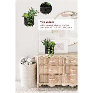 2 stuks kunstvetplanten, voor woondecoratie, gepot kunstvetplanten, kunstvetplanten, in keramische potten, moderne voor binnen, voor badkamer, plank, kantoordecoratie